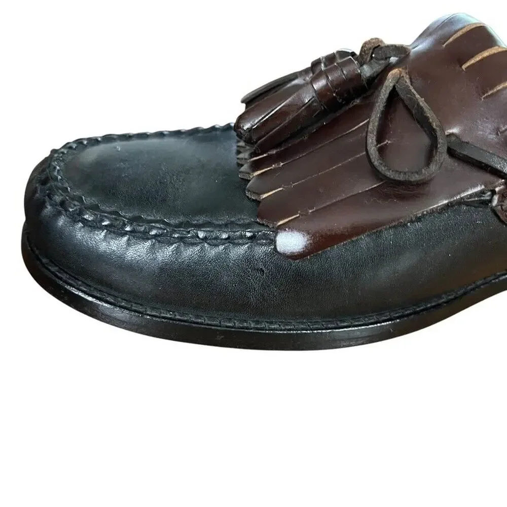 Johnston & Murphy Kiltie Tassle Loafers Black Brown Slip On Mens Shoes 9.5 N
